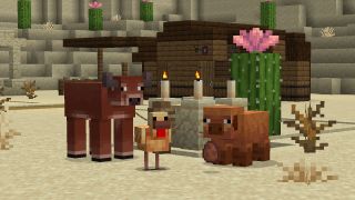 Three mobs in their regional forms in Minecraft Spring to Life update