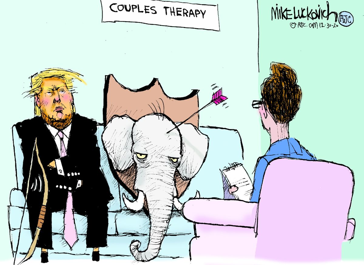 Political Cartoon U.S. Trump GOP COVID relief checks | The Week