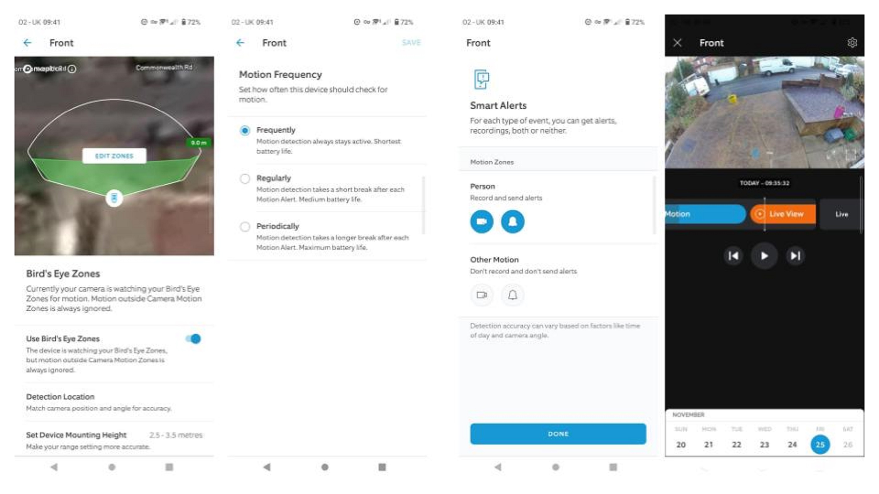 app abilities whilst using the ring floodlight pro cam battery