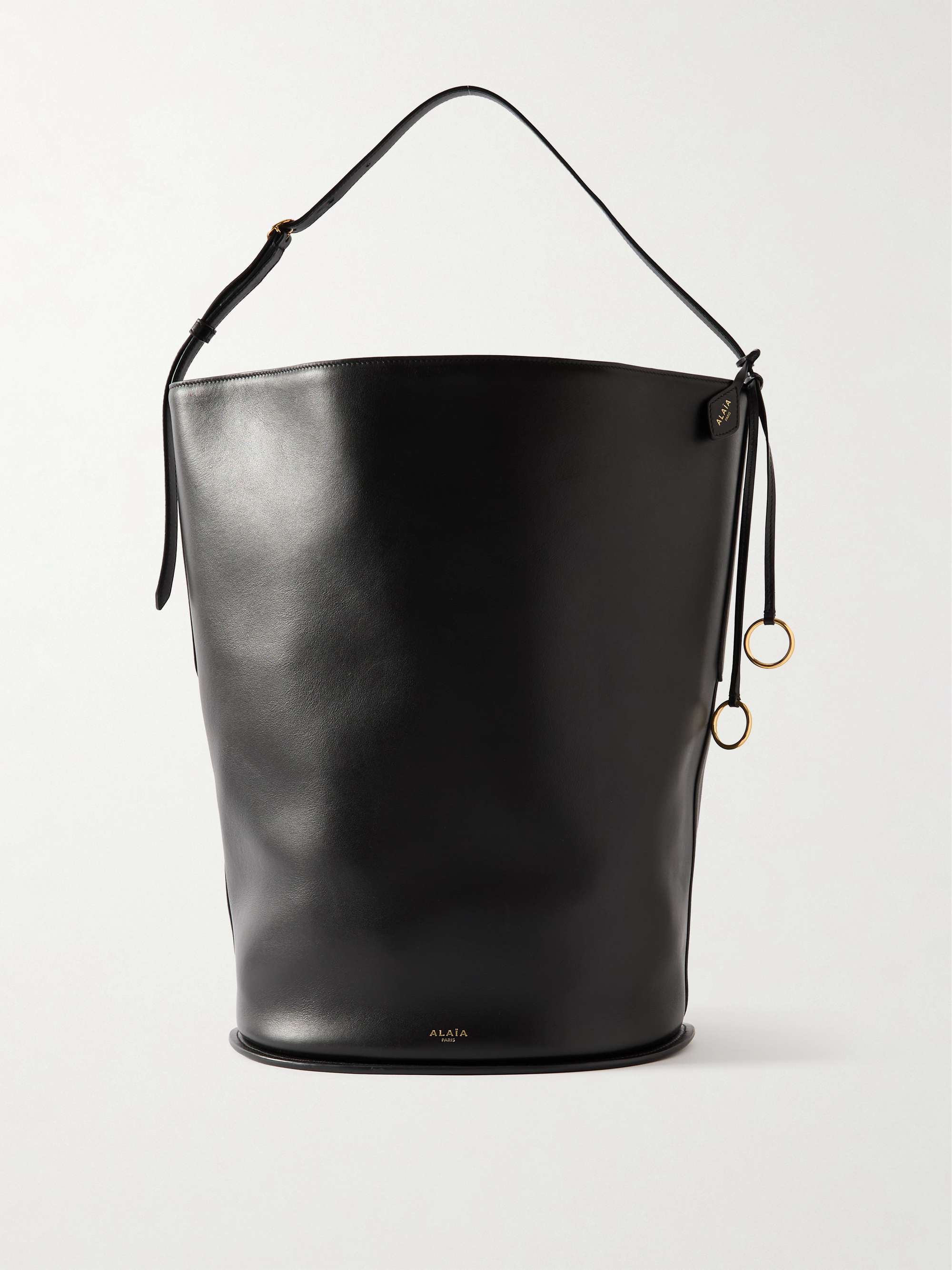 Hip Large Leather Bucket Bag