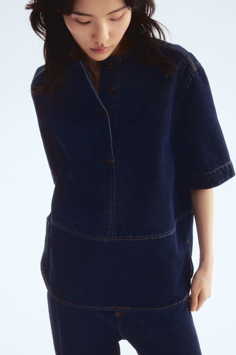 Denim Pullover Top