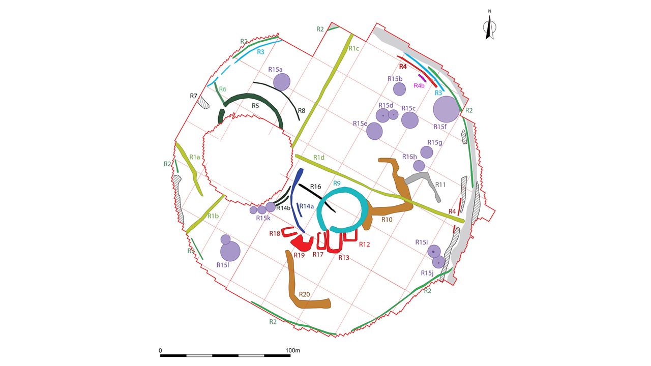 Data gathered from an electrical resistance survey revealed structures hidden beneath the ground.