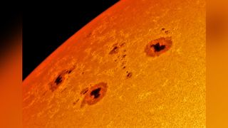 The two massive sunspot groups, known as AR 2993 and AR 2994, became visible a few days ago at the northeast limb of the sun after becoming active while still hidden by the sun&#039;s disk.