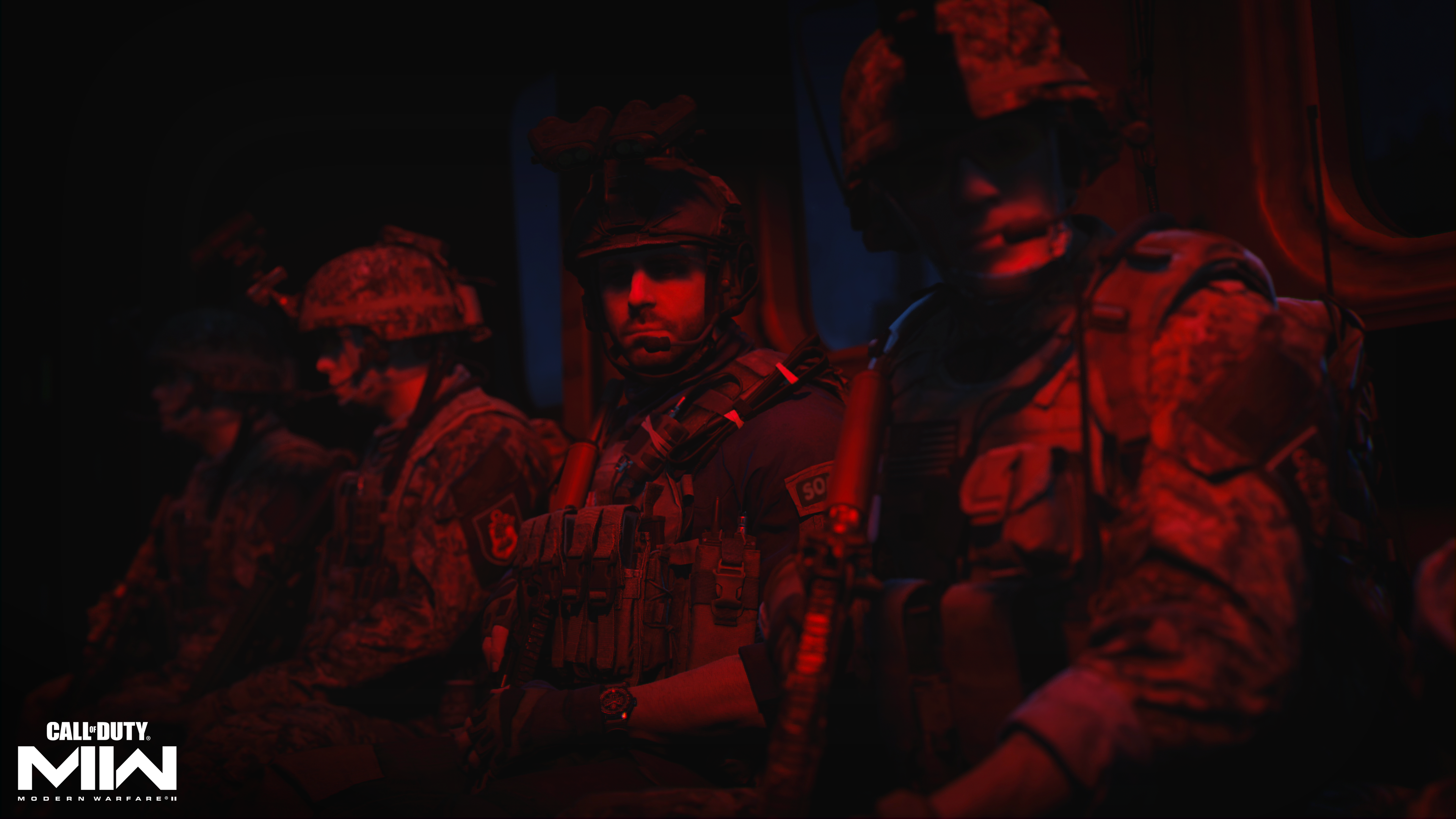 Call of Duty Modern Warfare 2 squadmates in red lighting