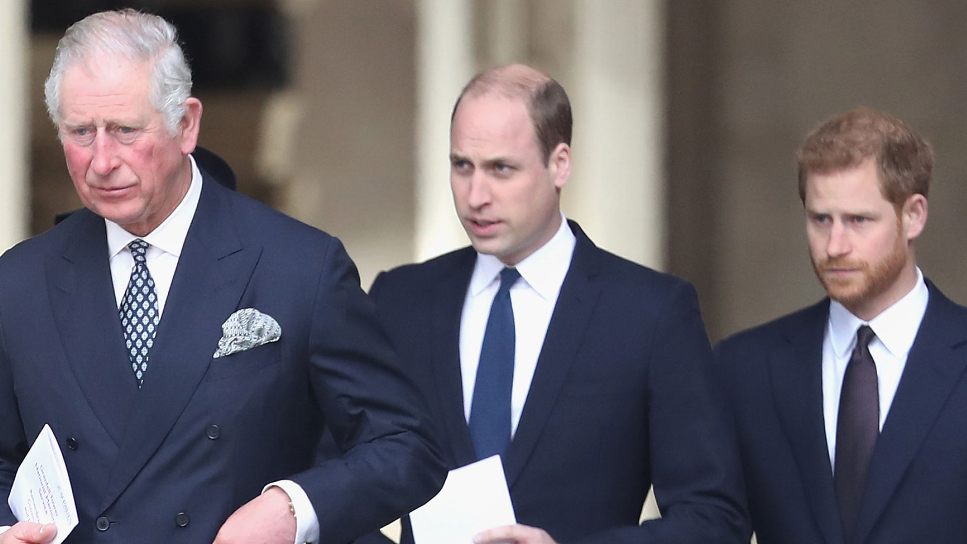 King Charles, Prince William, and Prince Harry all wear suits