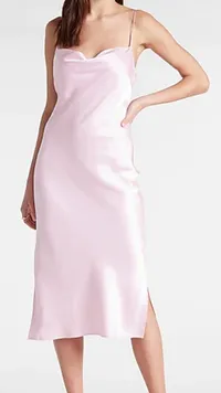 Express, Satin Cowl Neck Midi Slip Dress ($88)&nbsp;