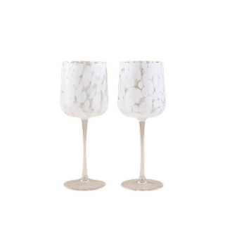 White Confetti Wine Glass - Set of 2