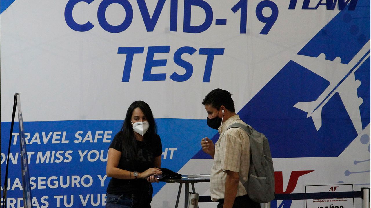 PCR testing at an airport in Mexico