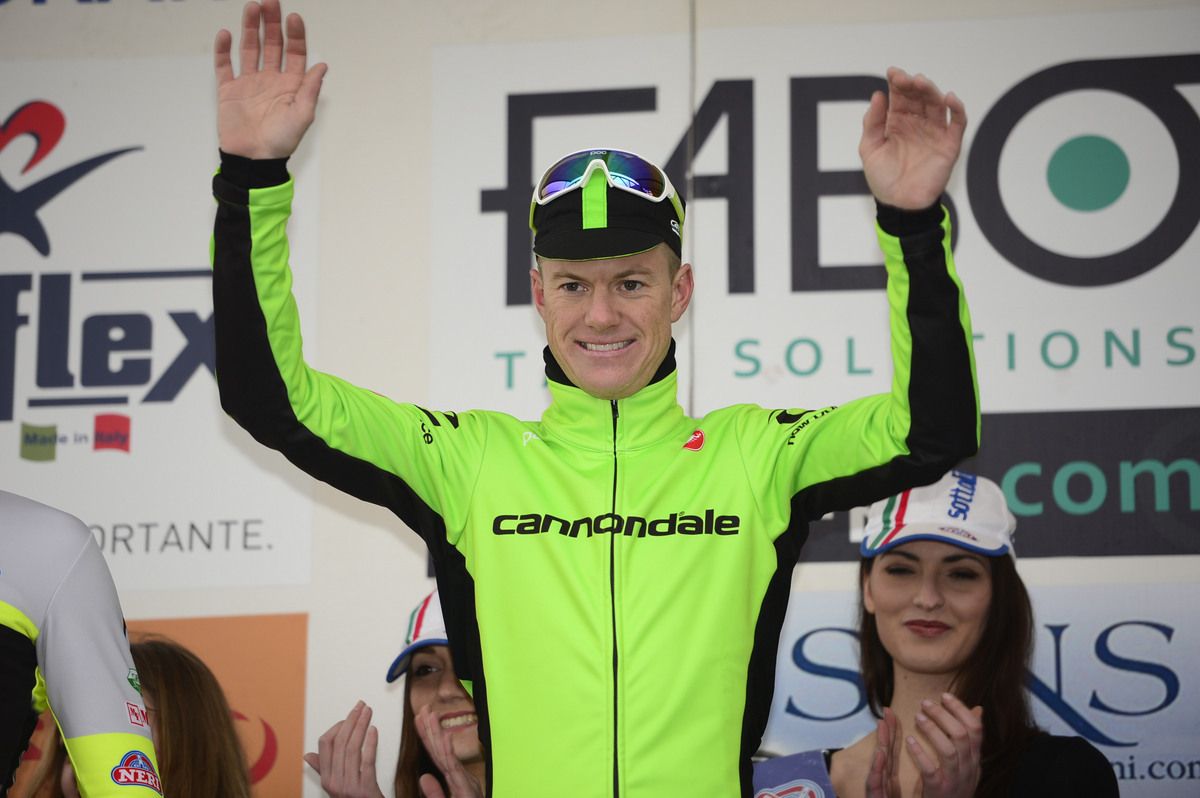 Simon Clarke on the podium