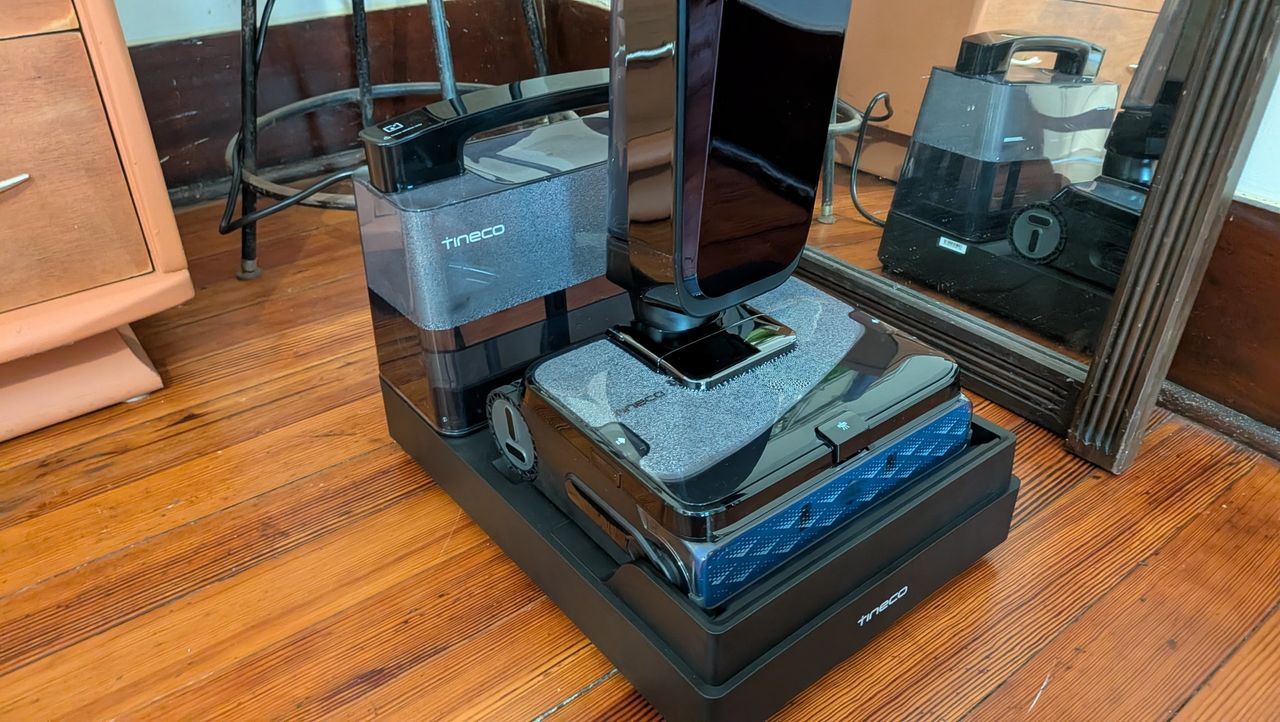 Tineco Floor ONE Station S9 Scientist Pro wet and dry vacuum cleaner in dock