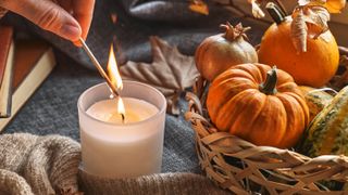 Candle with pumpkins