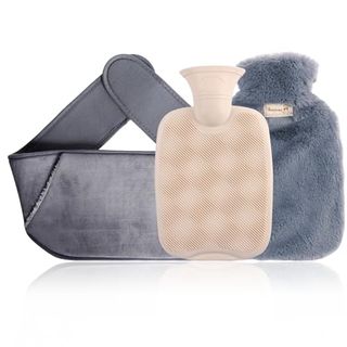 YIFOV Hot Water Bottle Bag Pouch Warm with Soft Waist Cover for Neck and Shoulder, Back,Hand, Legs, Waist Warm, Bed Warmers (Dark Grey)