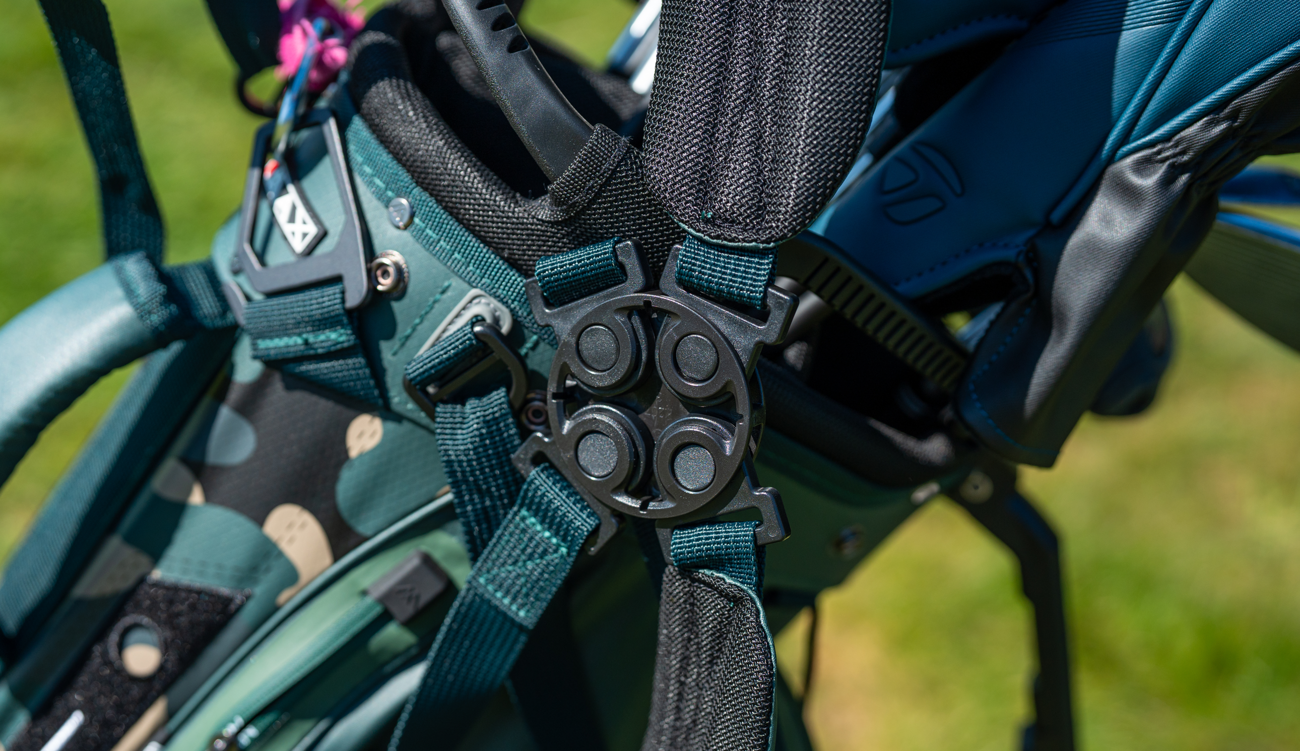 A close up of the Big Max Aqua Eight H Stand Bag