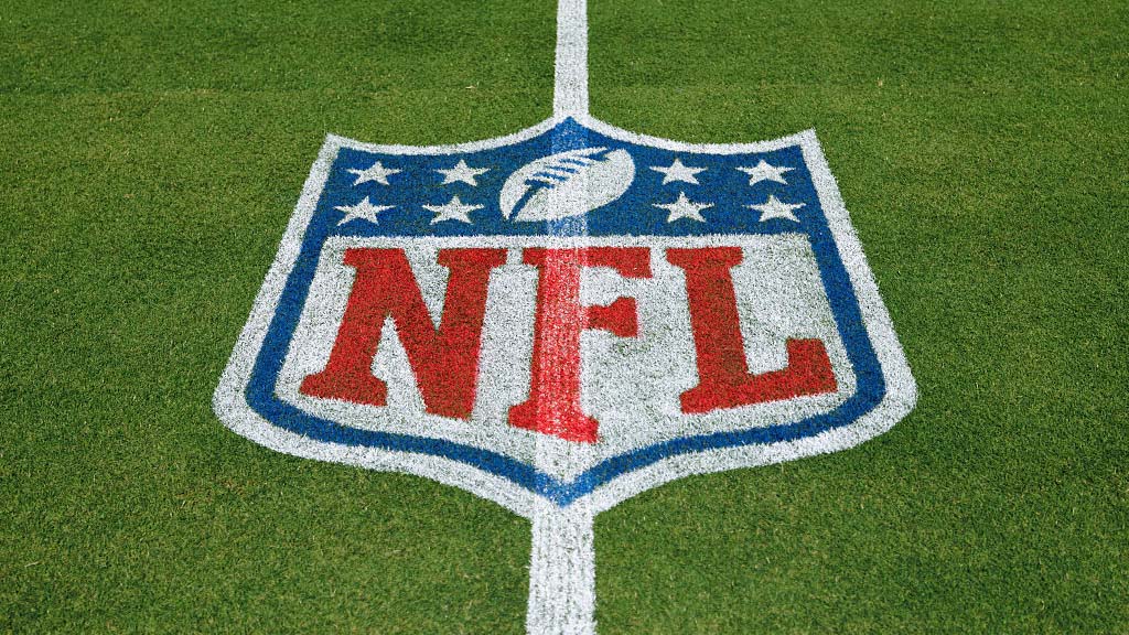 SANTA CLARA, CA - AUGUST 9: A detail view of the NFL logo painted on the field prior to an NFL preseason football game, at Levi&#039;s Stadium on August 9, 2025 in Santa Clara, California. (Photo by Brooke Sutton/Getty Images)