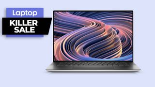 Dell XPS 15 laptop in silver with black keyboard