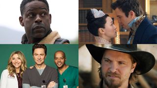 (clockwise from top left) Paradise; Bridgerton; Marshals; Scrubs