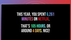 A TV screen showing the unofficial Netflix Wrapped roundup made by Kapwing