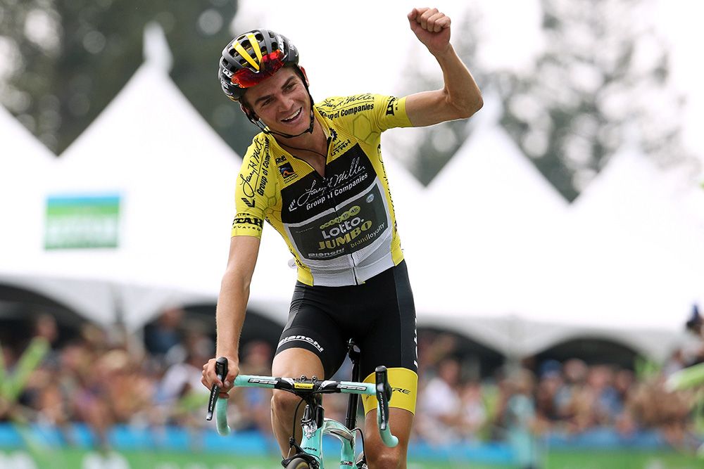 Sepp Kuss (LottoNL-Jumbo) celebrates his stage win