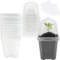 EBaokuup 10PCS Clear Plant Nursery Pots with Humidity Dome