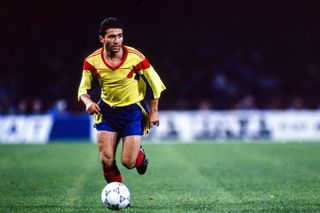 Gheorghe Hagi of Romania during the FIFA World Cup match between Argentina and Romania, at Stadio San Paolo, Napoli, Italy on 18th June 1990