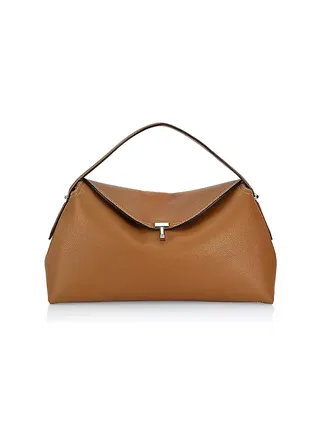 T-Lock Leather Top-Handle Bag