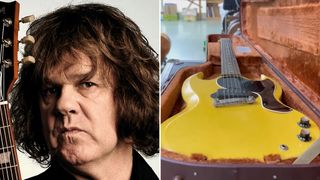 Gary Moore (left), Moore&#039;s 1961 Gibson SG Junior 