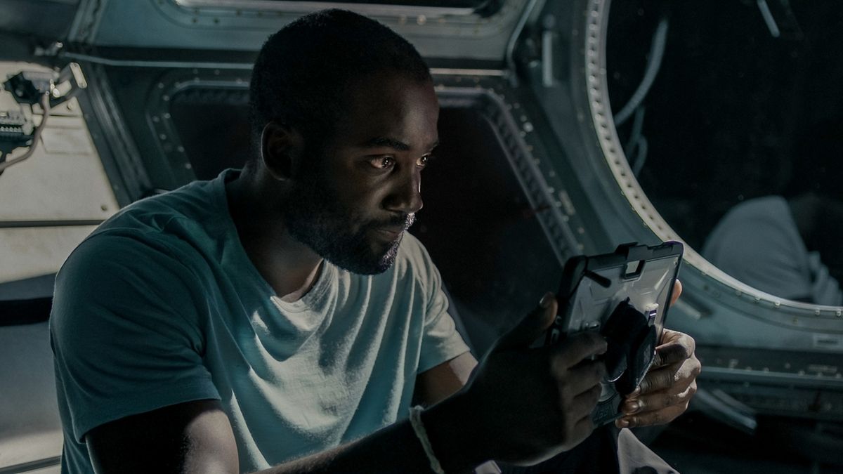 Shamier Anderson as Michael Adams in "Stowaway" on Netflix.