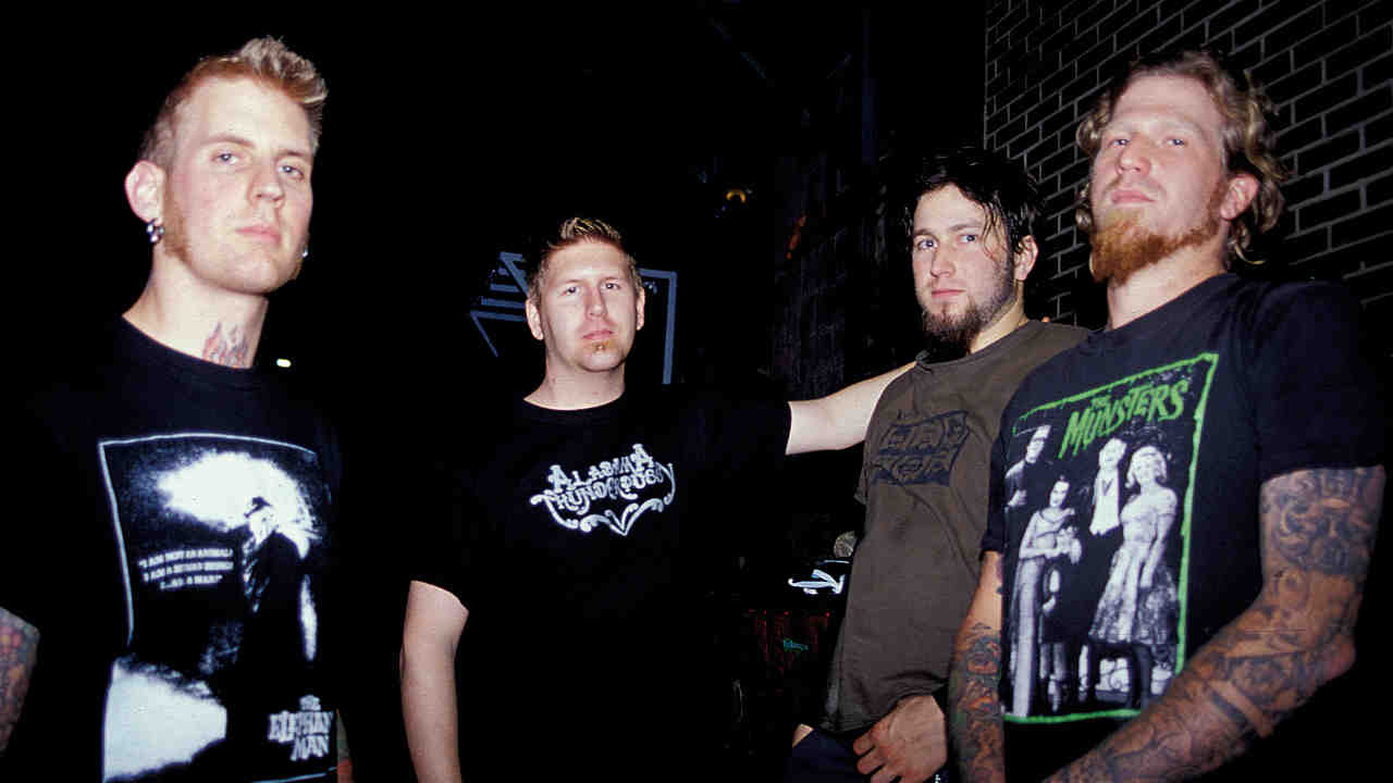 Mastodon posing for a photograph in the early 2000s
