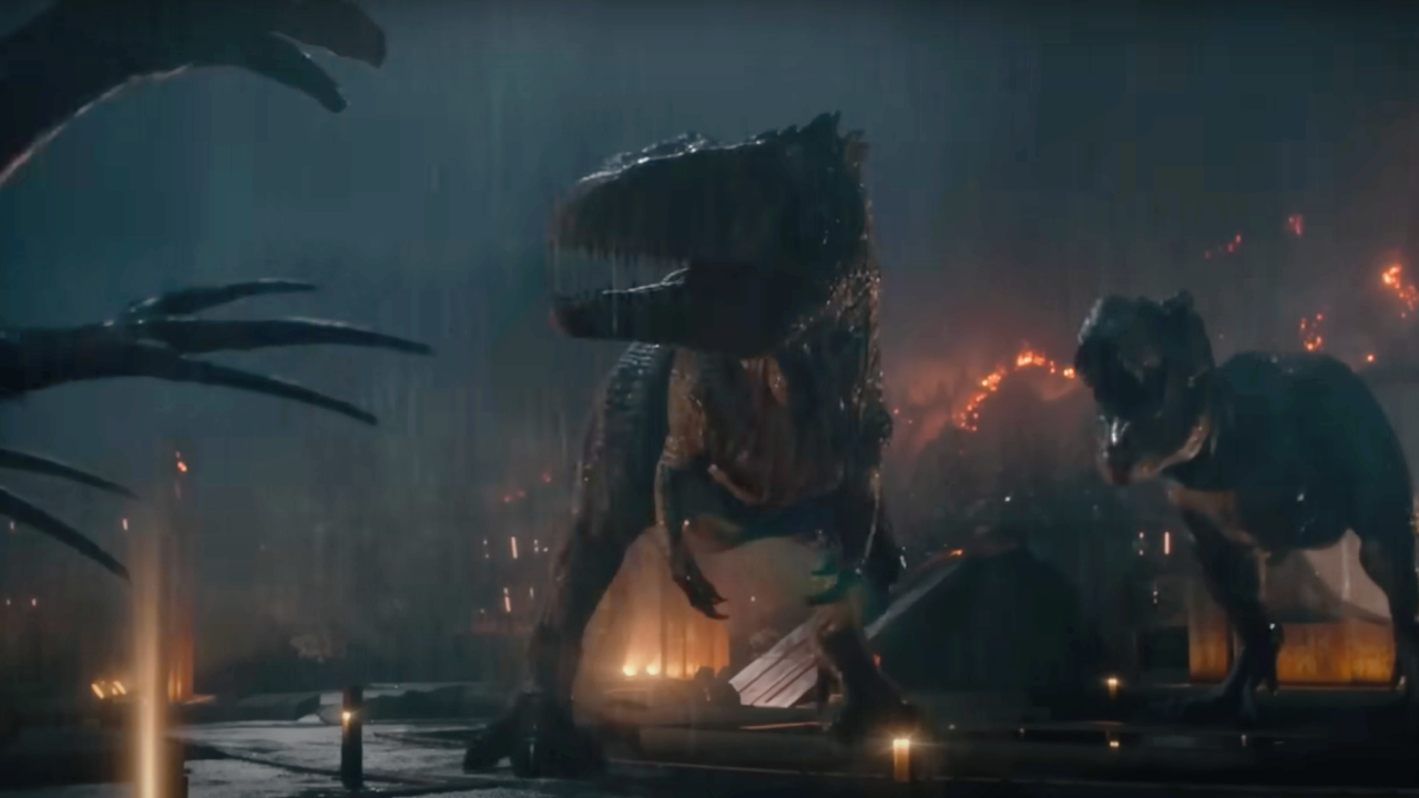 Three-way dino fight in Jurassic World Dominion