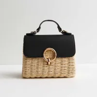 Black Straw Effect Cross Body Bag, $27.98 (£21.99) | New Look