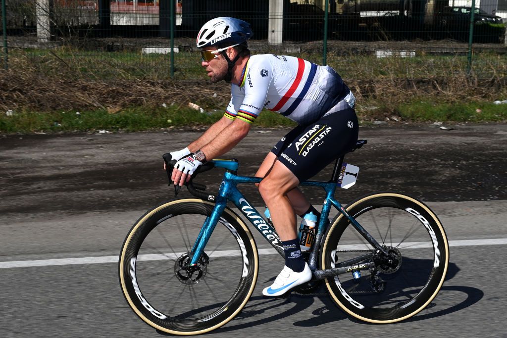 ORBASSANO ITALY MARCH 15 Mark Cavendish of The United Kingdom and Astana Qazaqstan Team competes during the 104th MilanoTorino 2023 a 192km one day race from Rho to Orbassano MilanoTorino on March 15 2023 in Orbassano Italy Photo by Tim de WaeleGetty Images