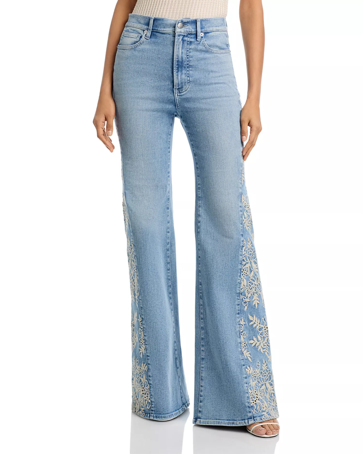 Veronica Beard, Joplin High Rise Wide Flare Leg Jeans in Silverwood Moon