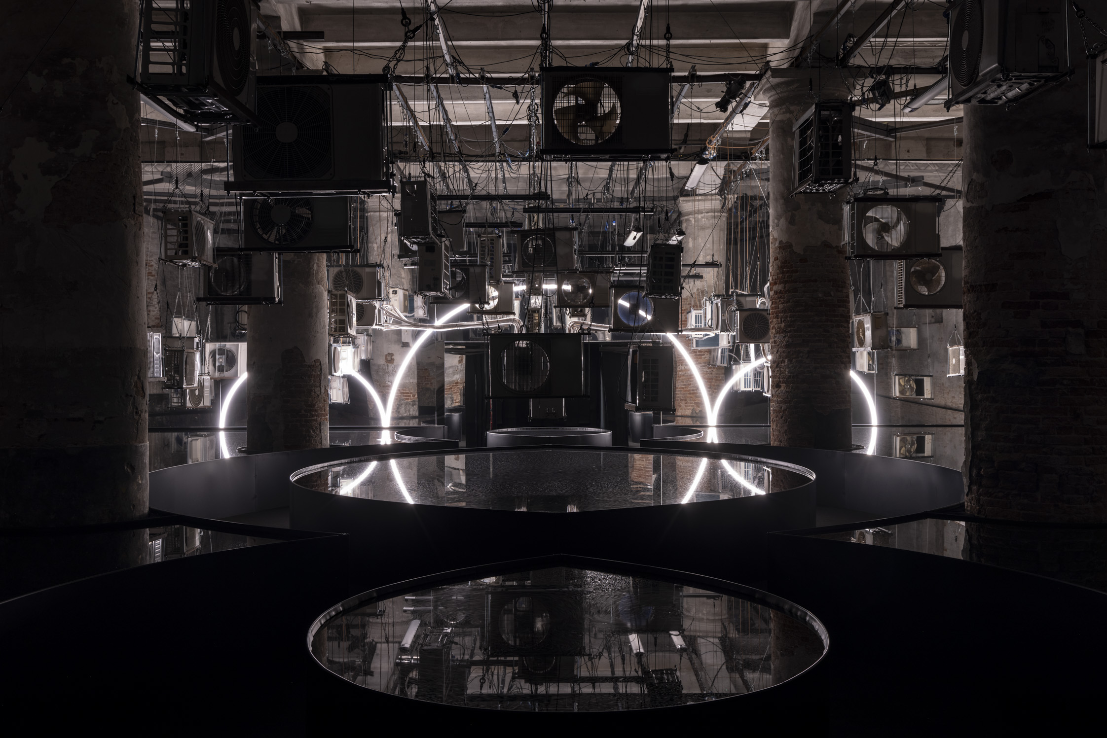 The Third Paradise Perspective installation, dark room at venice architecture biennale 2025