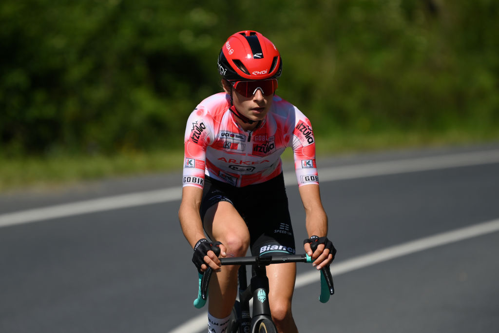 BASAURI, SPAIN - MAY 11: Valentina Cavallar of Austria and Team Arkea – B&amp;B Hotels Women - Polka dot Mountain Jersey competes during the 3rd Itzulia Women 2024, Stage 2 a 104km stage from Basauri to Basauri / #UCIWWT / on May 11, 2024 in Basauri, Spain. (Photo by Alex Broadway/Getty Images)