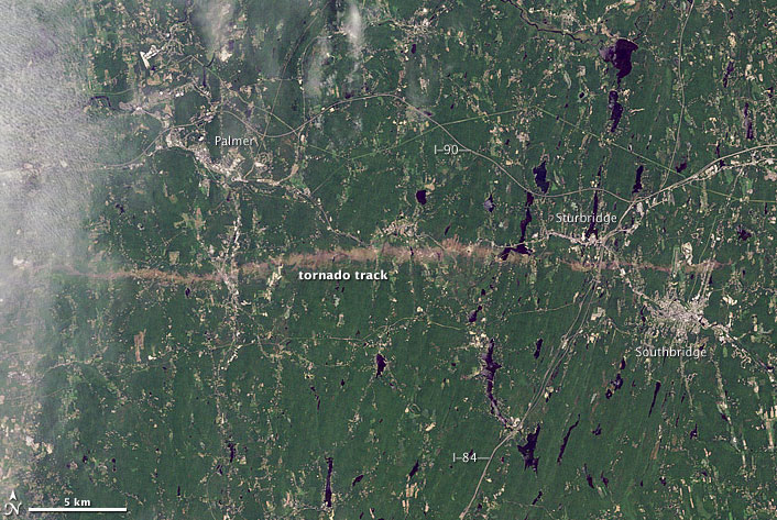 The track of the June 1, 2011 tornado near Sturbridge, Mass.