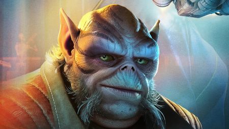 Key art for Star Wars Zero Company, cropped to focus in on a lasat character