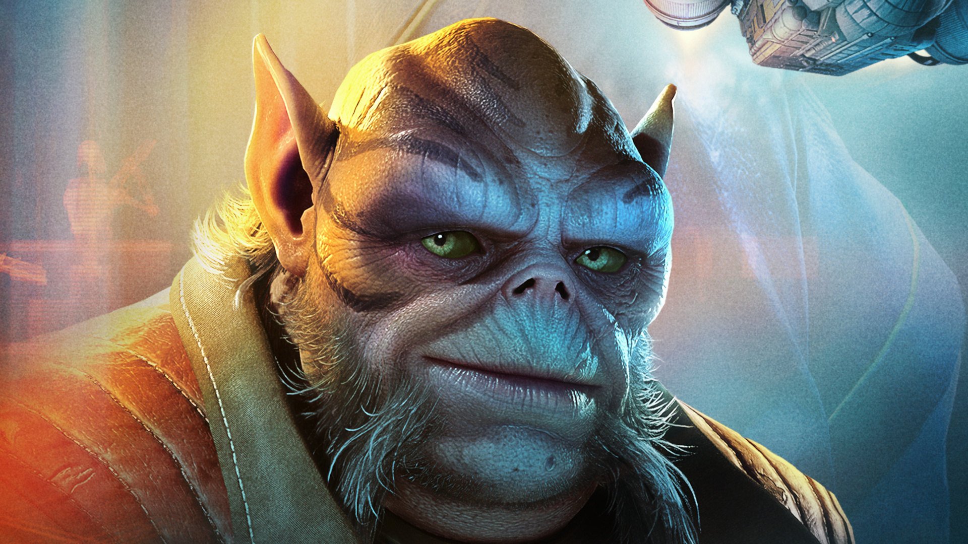 Key art for Star Wars Zero Company, cropped to focus in on a lasat character