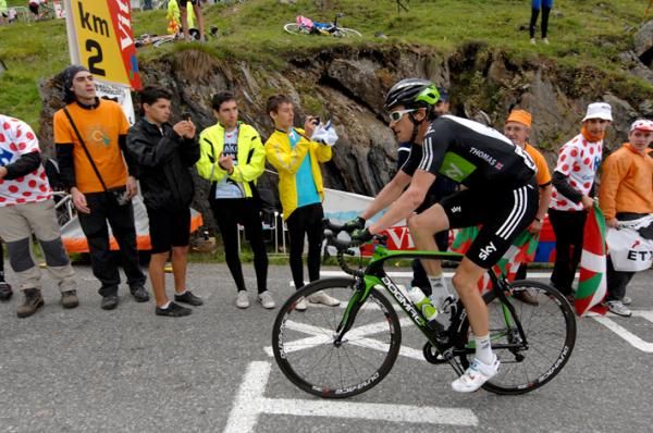 Geraint Thomas (Sky) rode impressively but was caught ebfore the finish.