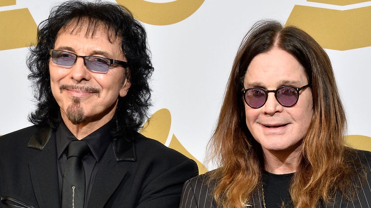 Tony Iommi and Ozzy Osbourne, winners of Best Metal Performance for 'God Is Dead?,' pose in the press room during the 56th GRAMMY Awards at Staples Center on January 26, 2014