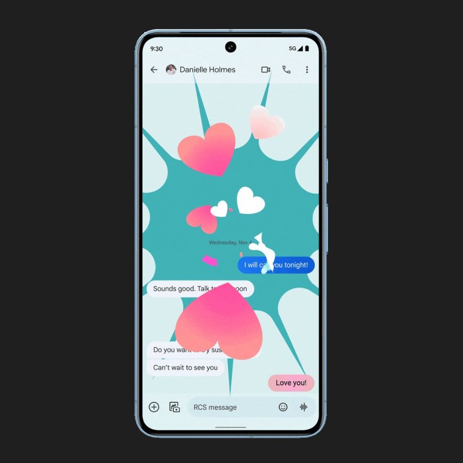 Google Messages screen effects