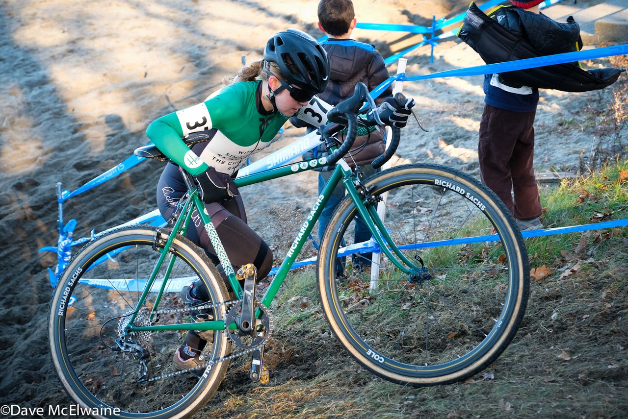 Libby White (House Industries) on the run-up from the beach.