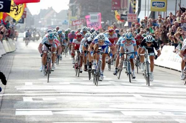 Tom Boonen (Quick Step) wins Gent-Wevelgem.