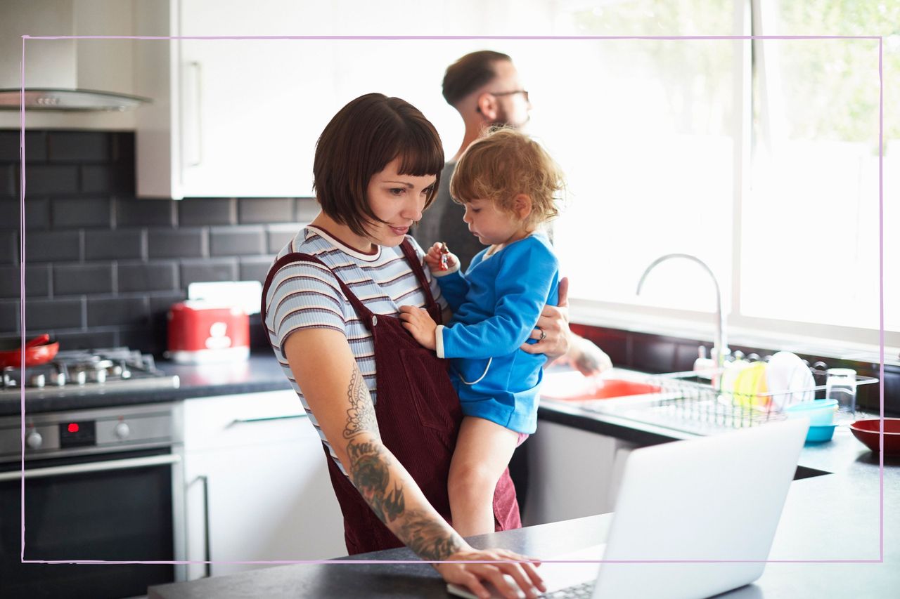 Young family in their kitchen