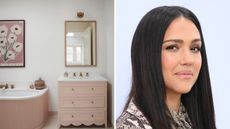 Jessica Alba pink vanity