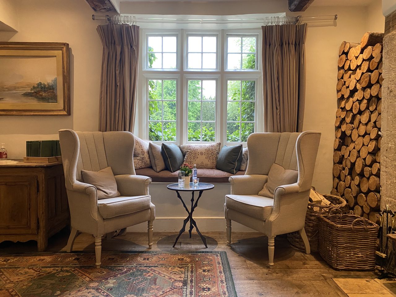 The reception area at Barnsley House Hotel in the Cotswolds