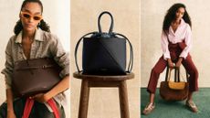 Three editorial images of Radley handbags 