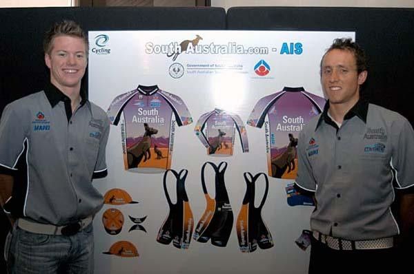 Simon Clarke (L) and Matthew Lloyd (R) were two of a thirteen-rider team announced at today's launch for the SouthAustralia.com - AIS Cycling Team.