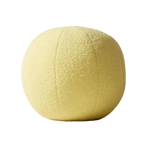 CB2, Yellow Boucle Sphere Throw Pillow