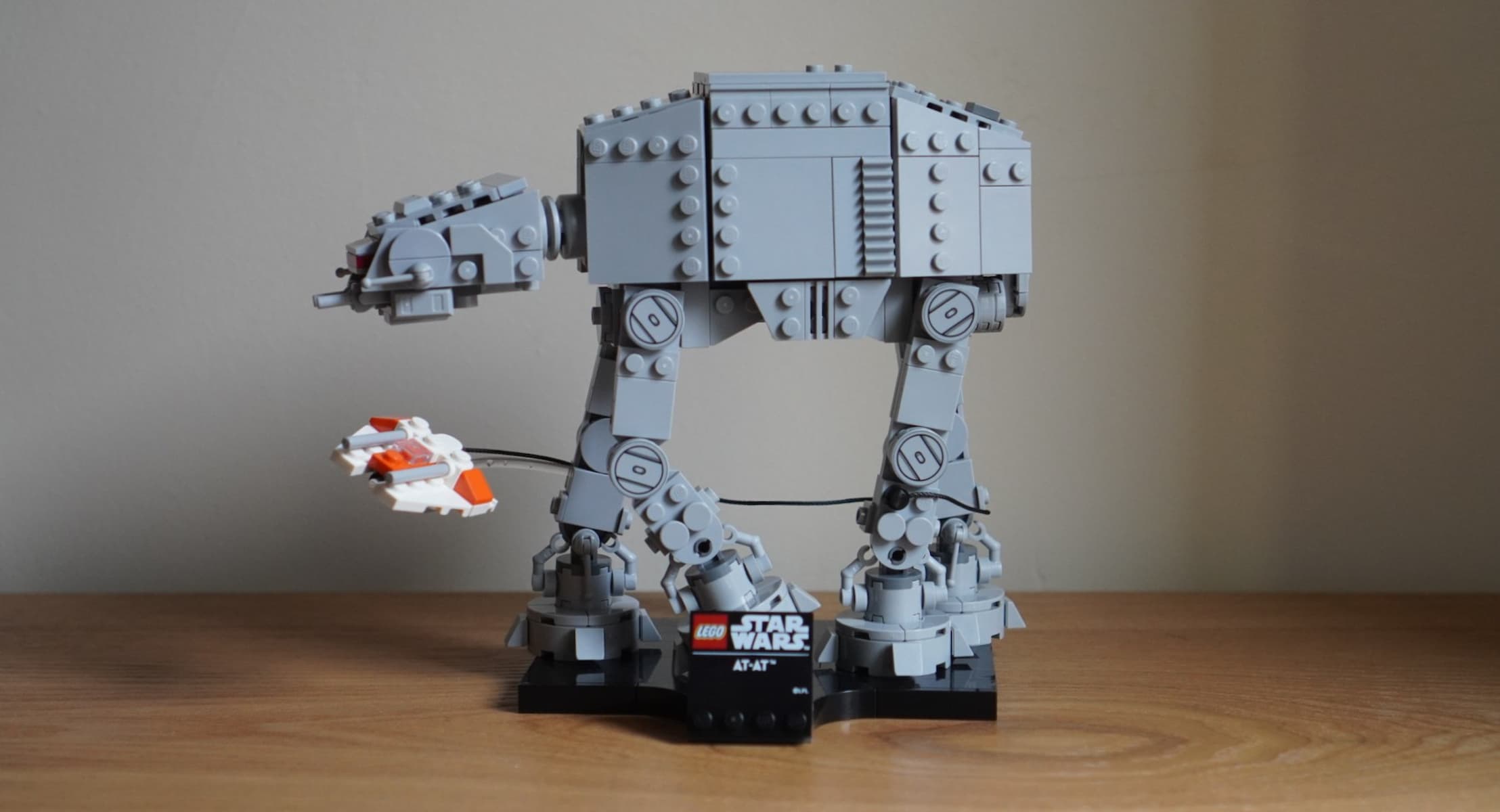 The completed build of Lego Star Wars AT-AT (2026).