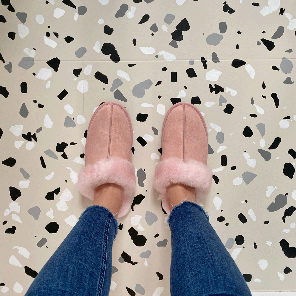 DIY fan uses terrazzo tile hack to transform drab bathroom on a budget ...